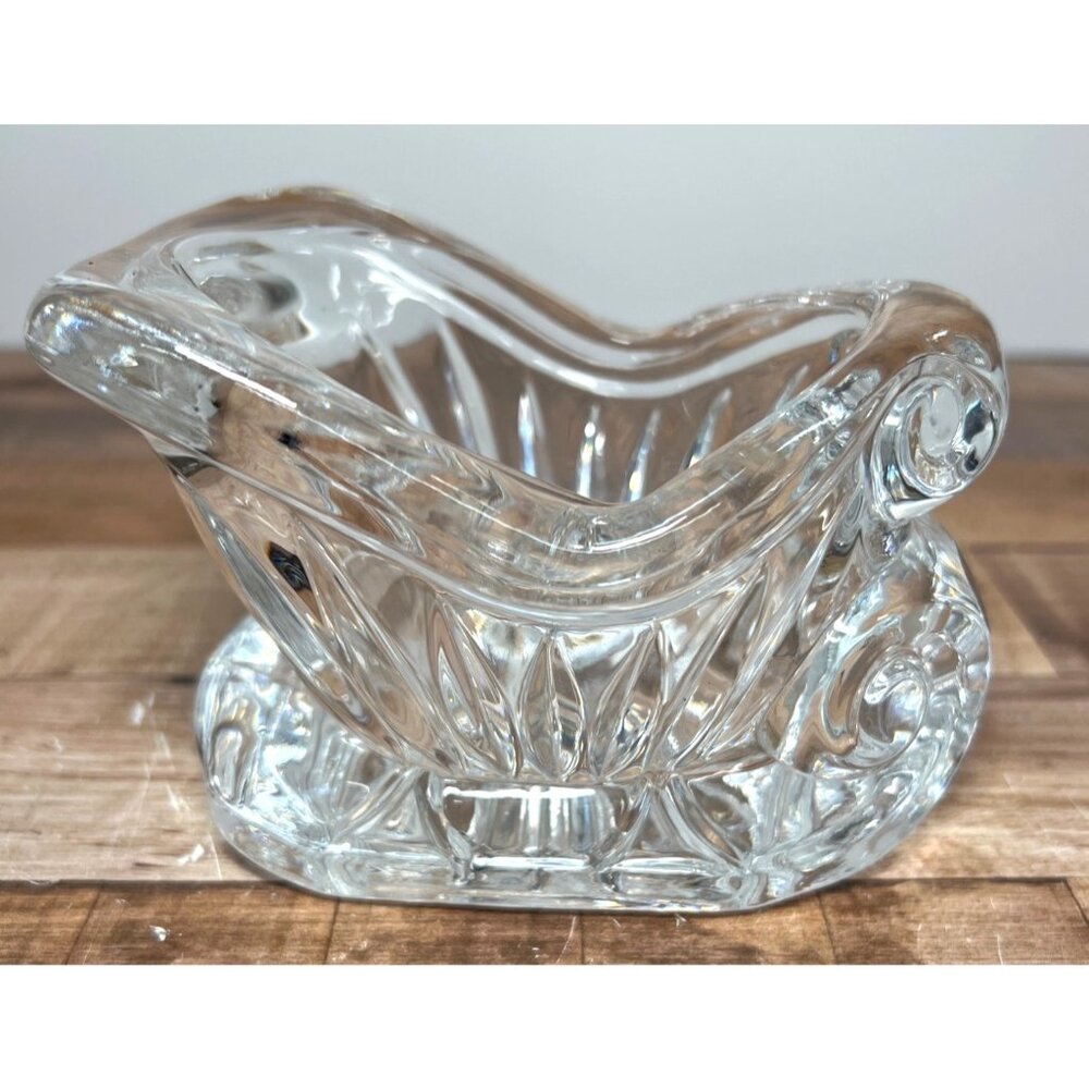 Vintage Lead Crystal Sleigh Decorative Centerpiece Collectible Home Accent